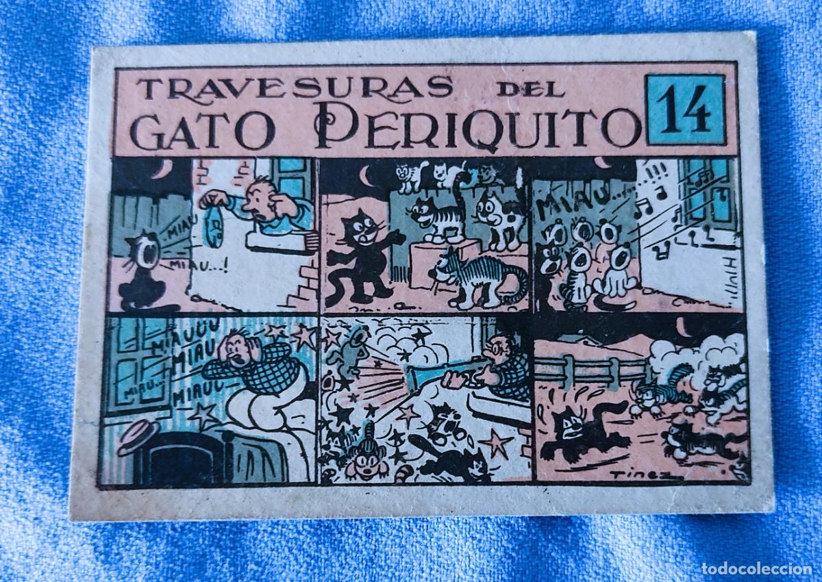 Collectable Antique Stickers: CROMO ANTIGUO ORIGINAL TRAVESURAS DEL GATO PERIQUITO CHOCOLATE TORRAS BA&Ntilde;OLAS