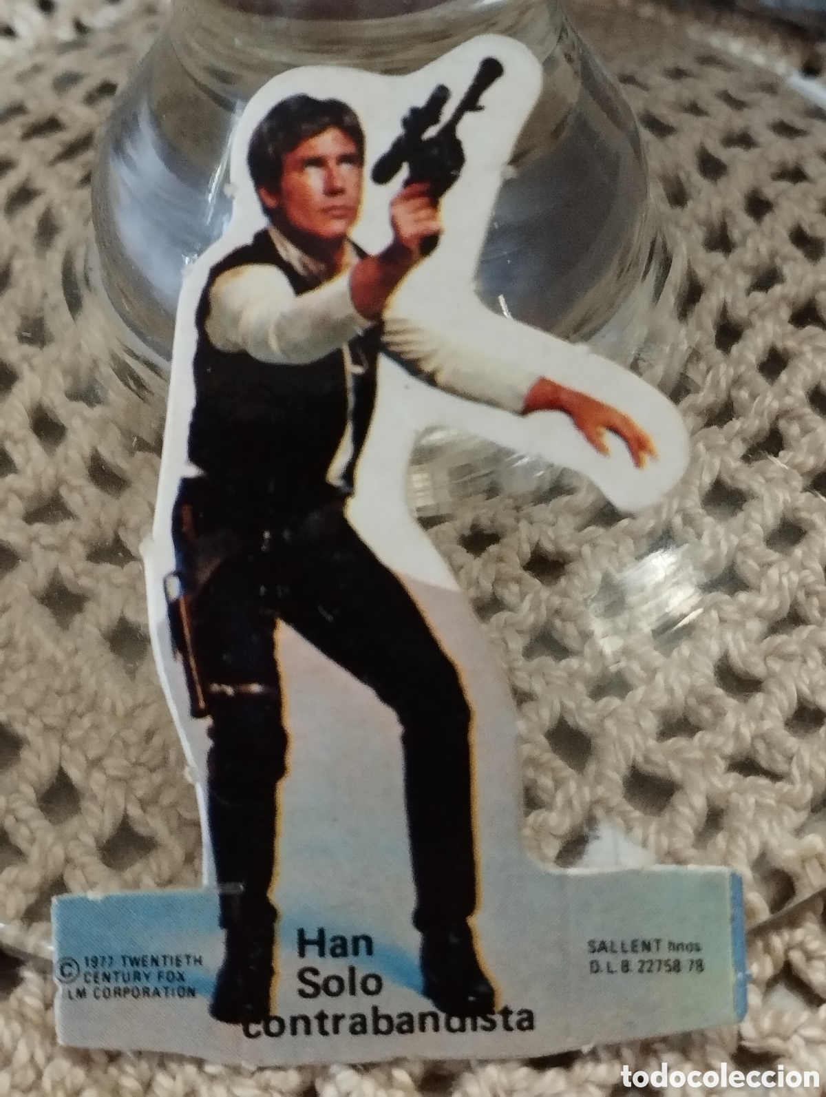 Coleccionismo Cromos antiguos: CROMO TROQUELADO PHOSKITOS START WARS LA GUERRA DE LAS GALAXIAS HAN SOLO CONTRABANDISTA