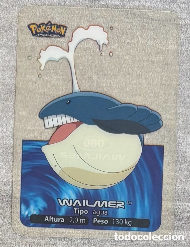 Coleccionismo Cromos antiguos: Carta Lamincards lamin card Pokemon advanced generaci&oacute;n WAILMER