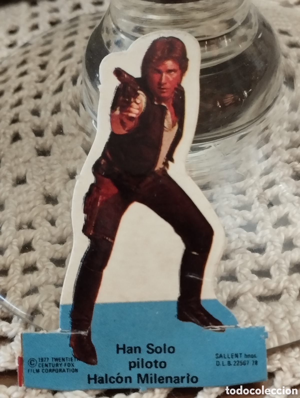 Coleccionismo Cromos antiguos: CROMO TROQUELADO PHOSKITOS START WARS LA GUERRA DE LAS GALAXIAS HAN SOLO PILOTO HALC&Oacute;N MILENARIO