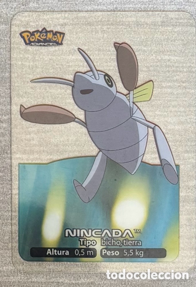 Coleccionismo Cromos antiguos: Carta Lamincards lamin card Pokemon advanced generaci&oacute;n NINCADA