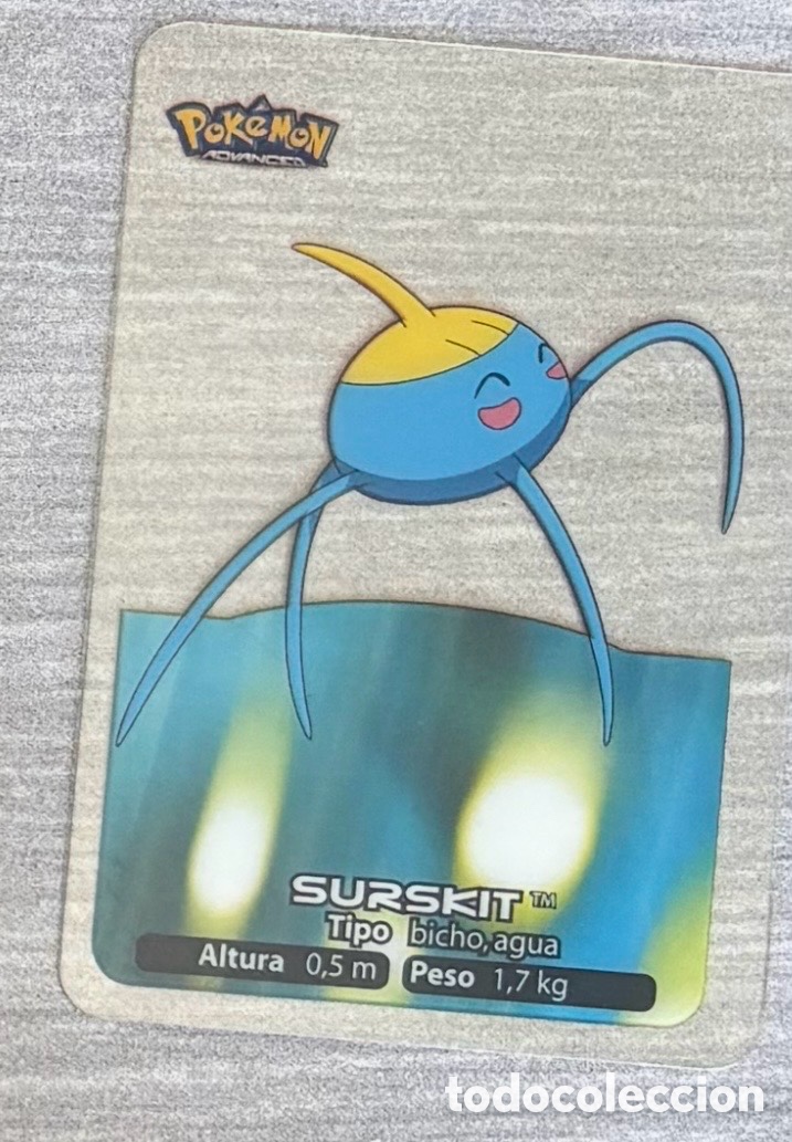 Coleccionismo Cromos antiguos: Carta Lamincards lamin card Pokemon advanced generaci&oacute;n SURSKIT