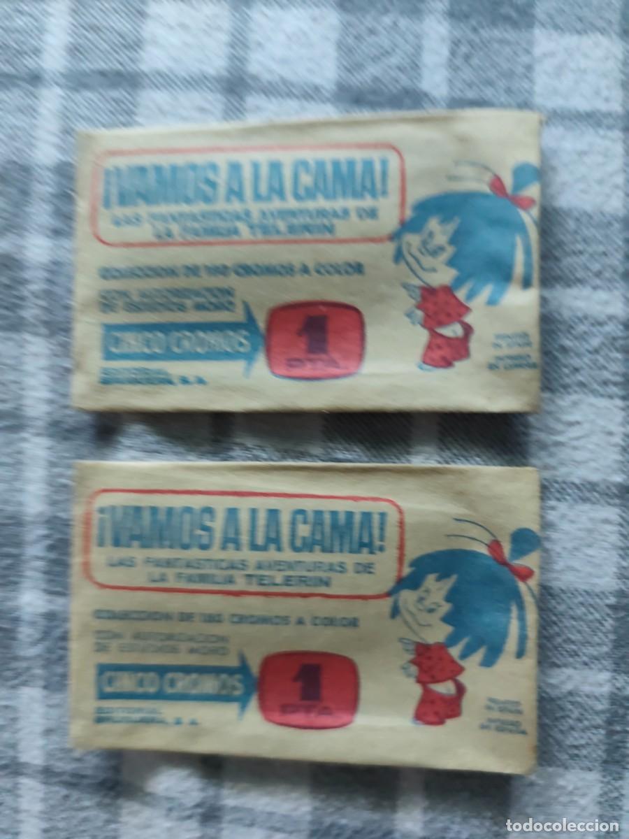 Coleccionismo Cromos antiguos: 2 Sobres con cromos. La familia Teler&iacute;n. Vamos a la cama Bruguera