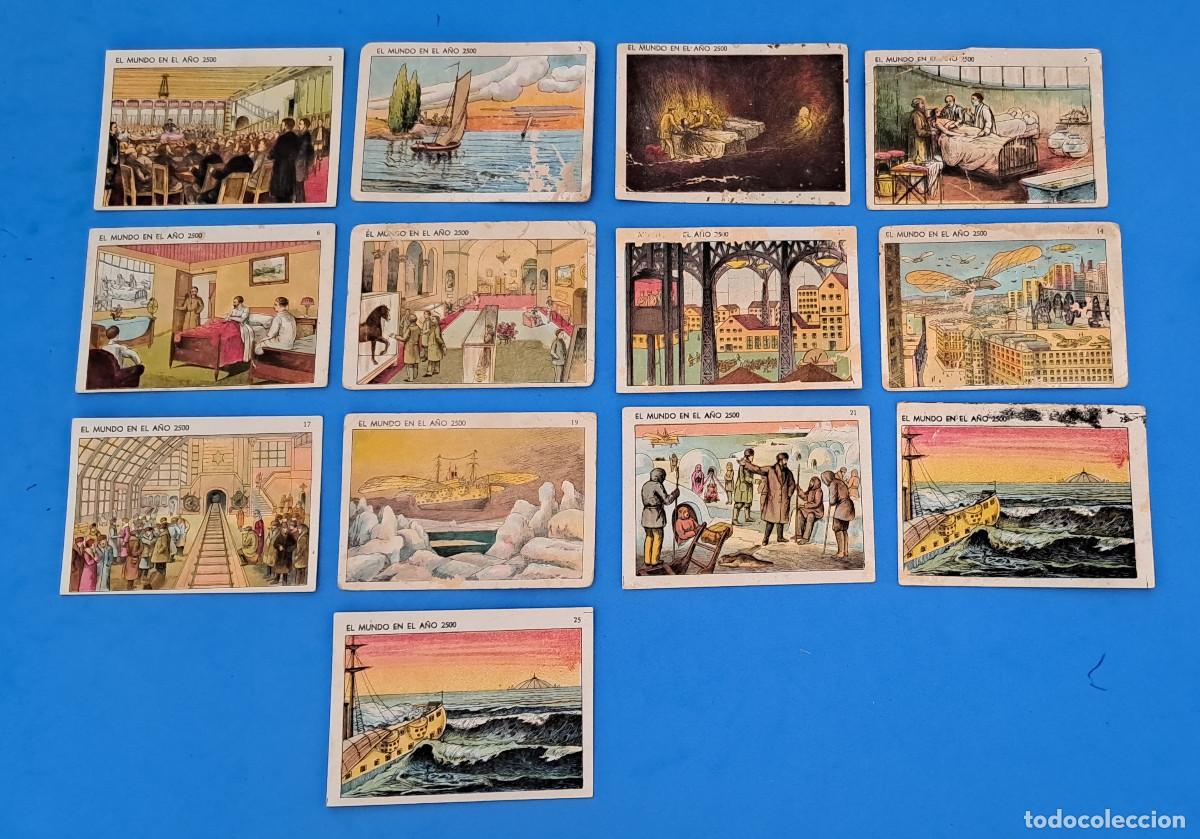 Collectable Antique Stickers: EL MUNDO EN EL A&Ntilde;O 2500 - LOTE DE 13 CROMOS - A&Ntilde;OS 20 - HIJO DE MARCOS TONDA - VILLAJOYOSA