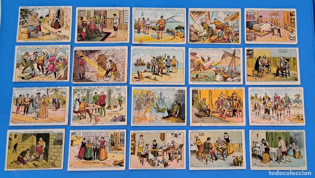 Coleccionismo Cromos antiguos: HISTORIA DE LA VIDA DE D. MIGUEL DE CERVANTES - LOTE DE 20 CROMO- HIJO DE MARCOS TONDA - VILLAJOYOSA