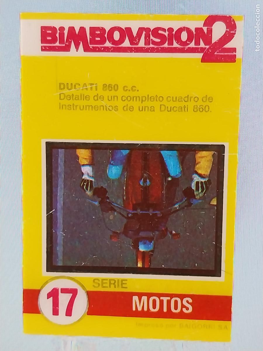 Coleccionismo Cromos antiguos: BIMBO BIMBOVISION 2 MOTOS DUCATI 860 CC CROMO 17 ORIGINAL A&Ntilde;OS 70 TIPO DIAPOSITIVA