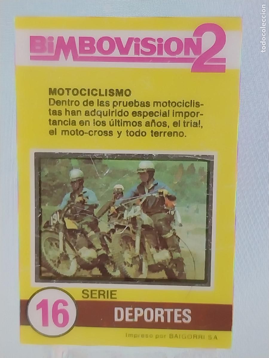 Coleccionismo Cromos antiguos: BIMBO BIMBOVISION 2 DEPORTES MOTOCICLISMO CC CROMO 16 ORIGINAL A&Ntilde;OS 70 TIPO DIAPOSITIVA
