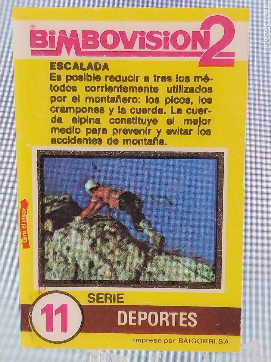 Coleccionismo Cromos antiguos: BIMBO BIMBOVISION 2 DEPORTES ESCALADA CC CROMO 11 * ORIGINAL A&Ntilde;OS 70 TIPO DIAPOSITIVA
