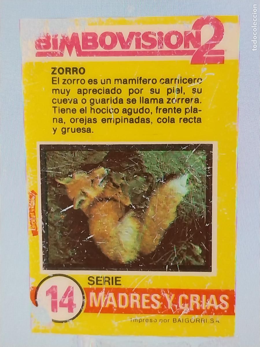 Coleccionismo Cromos antiguos: BIMBO BIMBOVISION 2 MADRES CRIAS CROMO 14 ZORRO * ORIGINAL A&Ntilde;OS 70 TIPO DIAPOSITIVA