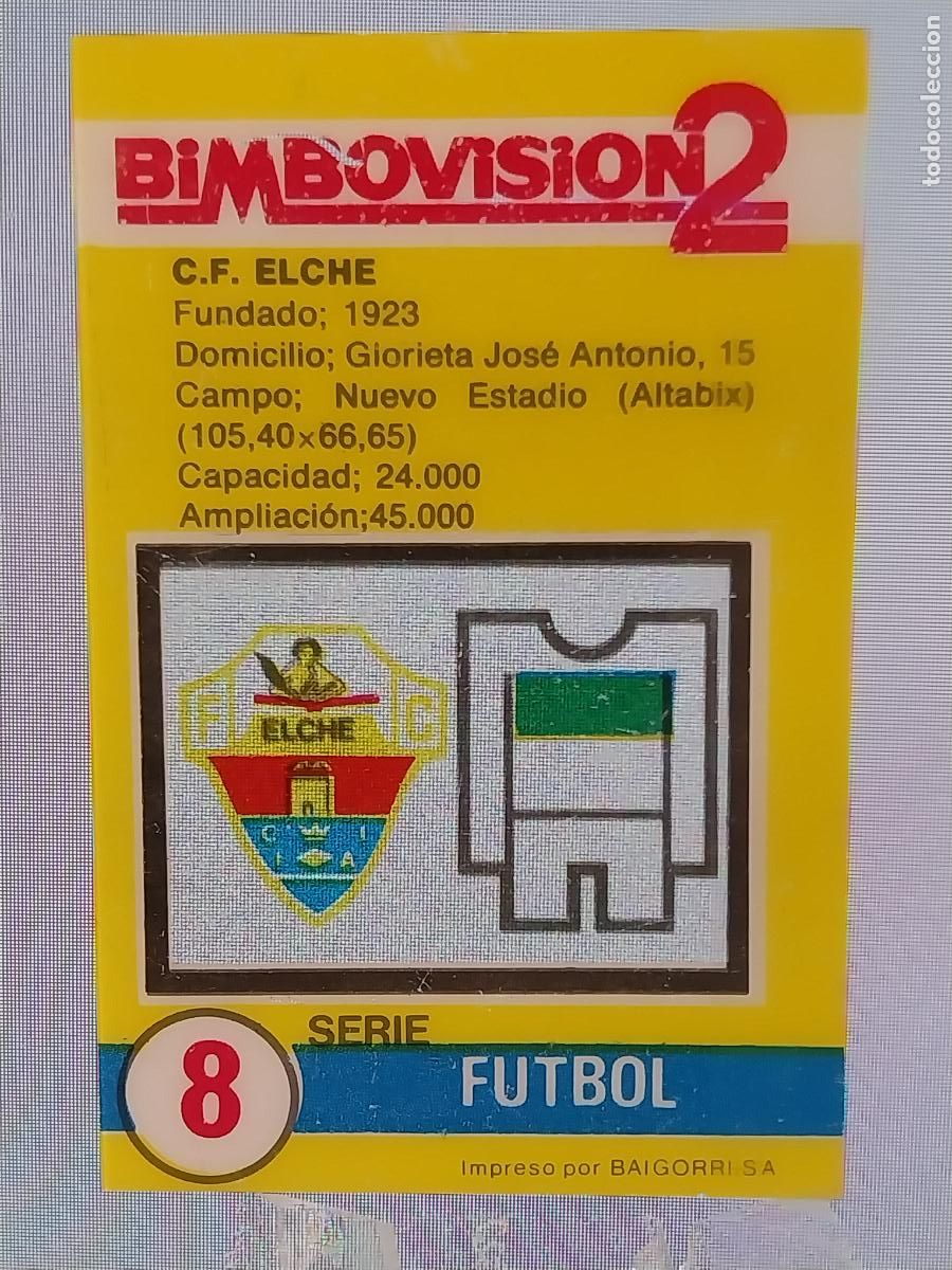 Coleccionismo Cromos antiguos: BIMBO BIMBOVISION 2 CROMO 8 FUTBOL ELCHE * ORIGINAL A&Ntilde;OS 70 TIPO DIAPOSITIVA