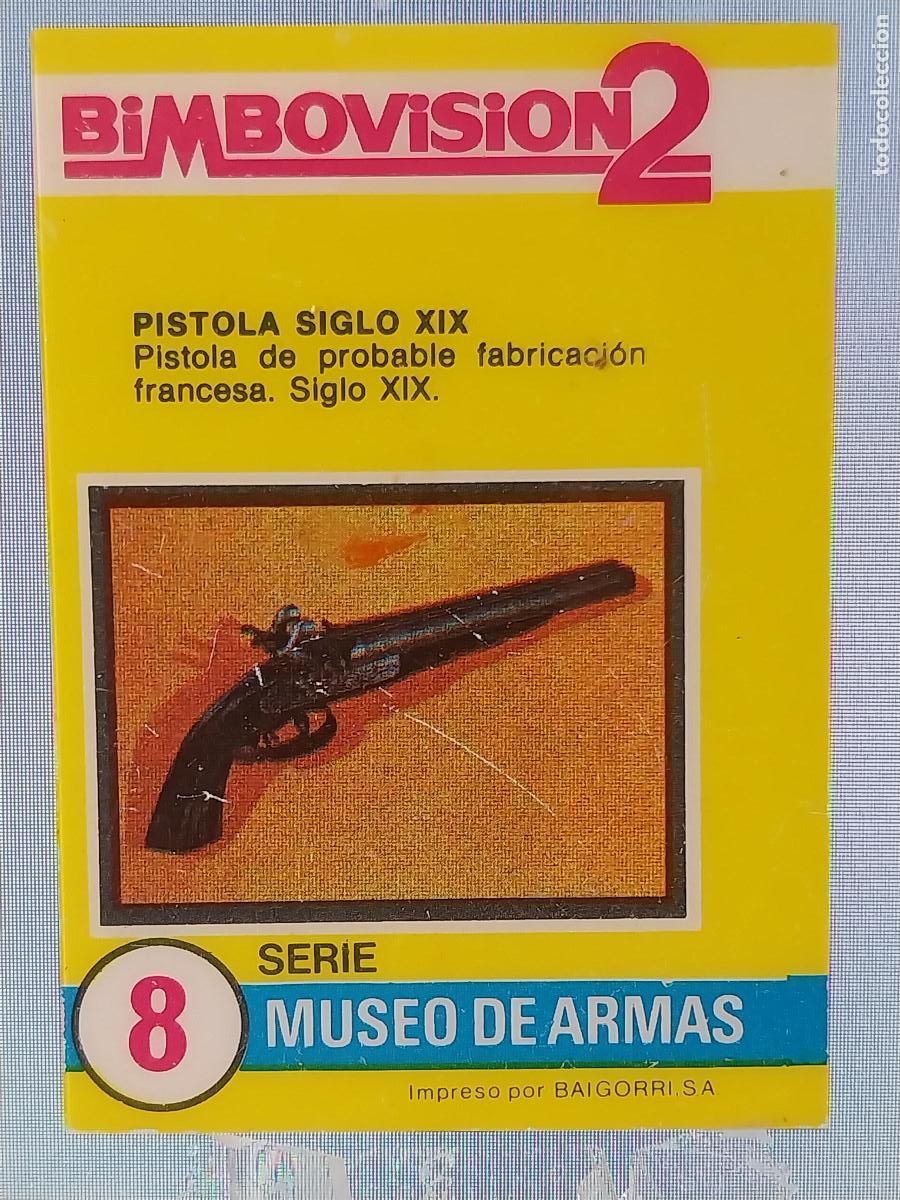 Coleccionismo Cromos antiguos: BIMBO BIMBOVISION 2 CROMO 8 MUSEO ARMAS PISTOLA S XIX * ORIGINAL A&Ntilde;OS 70 TIPO DIAPOSITIVA