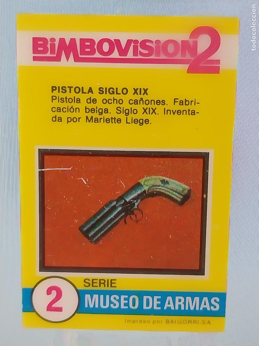 Coleccionismo Cromos antiguos: BIMBO BIMBOVISION 2 CROMO 2 MUSEO ARMAS PISTOLA S XIX * ORIGINAL A&Ntilde;OS 70 TIPO DIAPOSITIVA