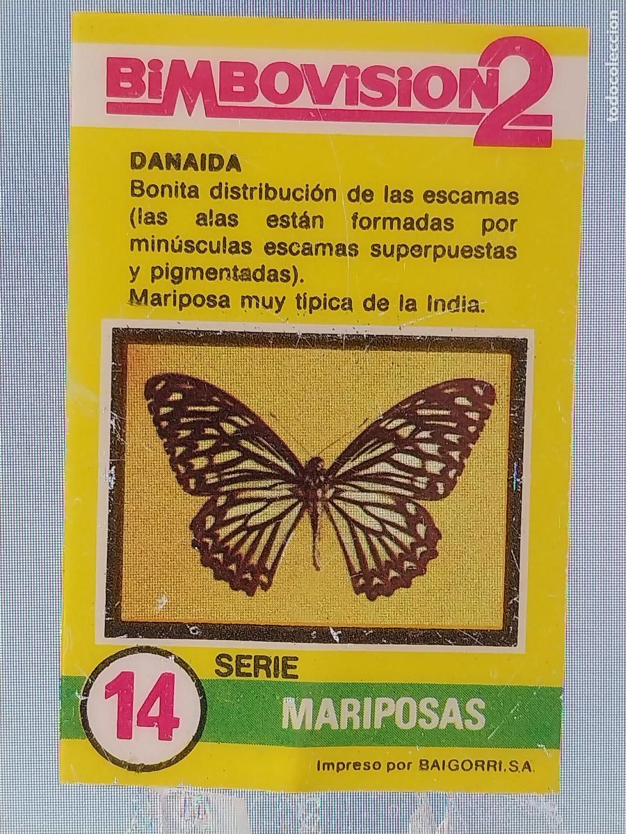 Collectionnisme Cartes &agrave; collectionner anciennes: BIMBO BIMBOVISION 2 CROMO 14 MARIPOSAS DANAIDA * ORIGINAL A&Ntilde;OS 70 TIPO DIAPOSITIVA