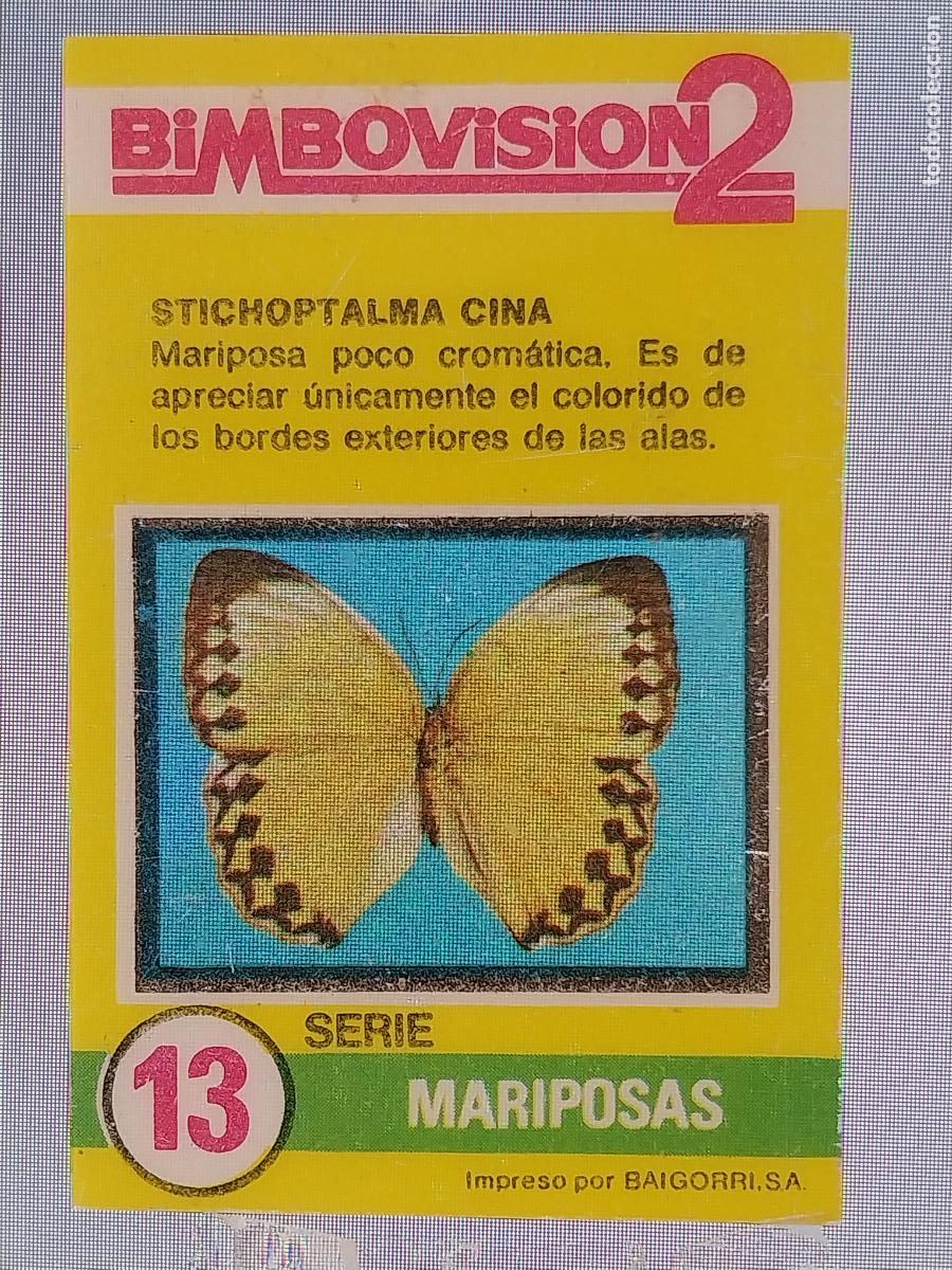 Coleccionismo Cromos antiguos: BIMBO BIMBOVISION 2 CROMO 13 MARIPOSAS STICHOPTALMA * ORIGINAL A&Ntilde;OS 70 TIPO DIAPOSITIVA