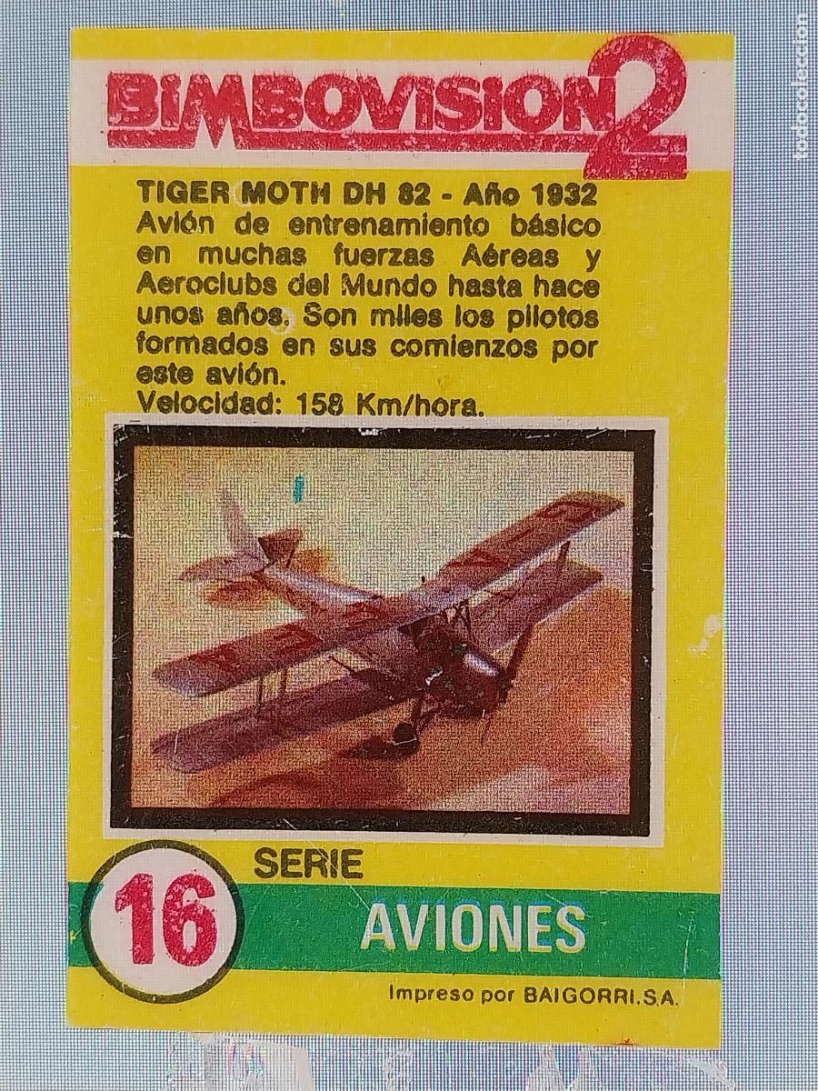 Coleccionismo Cromos antiguos: BIMBO BIMBOVISION 2 CROMO 16 AVIONES TIGER MOTH DN 82 * ORIGINAL A&Ntilde;OS 70 TIPO DIAPOSITIVA
