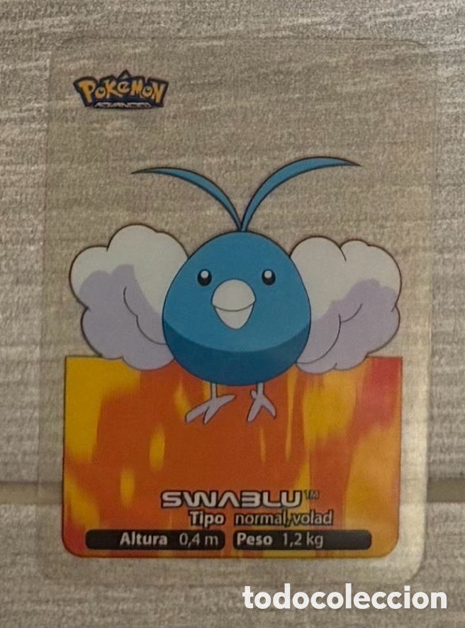 Coleccionismo Cromos antiguos: Carta Lamincards lamin card Pokemon advanced generaci&oacute;n SWABLU