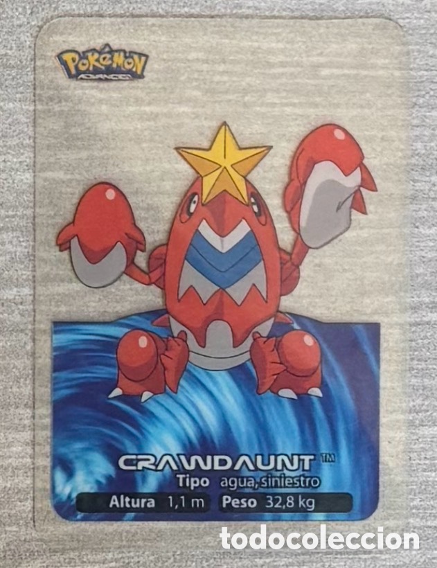 Coleccionismo Cromos antiguos: Carta Lamincards lamin card Pokemon advanced generaci&oacute;n CRAWDAUNT