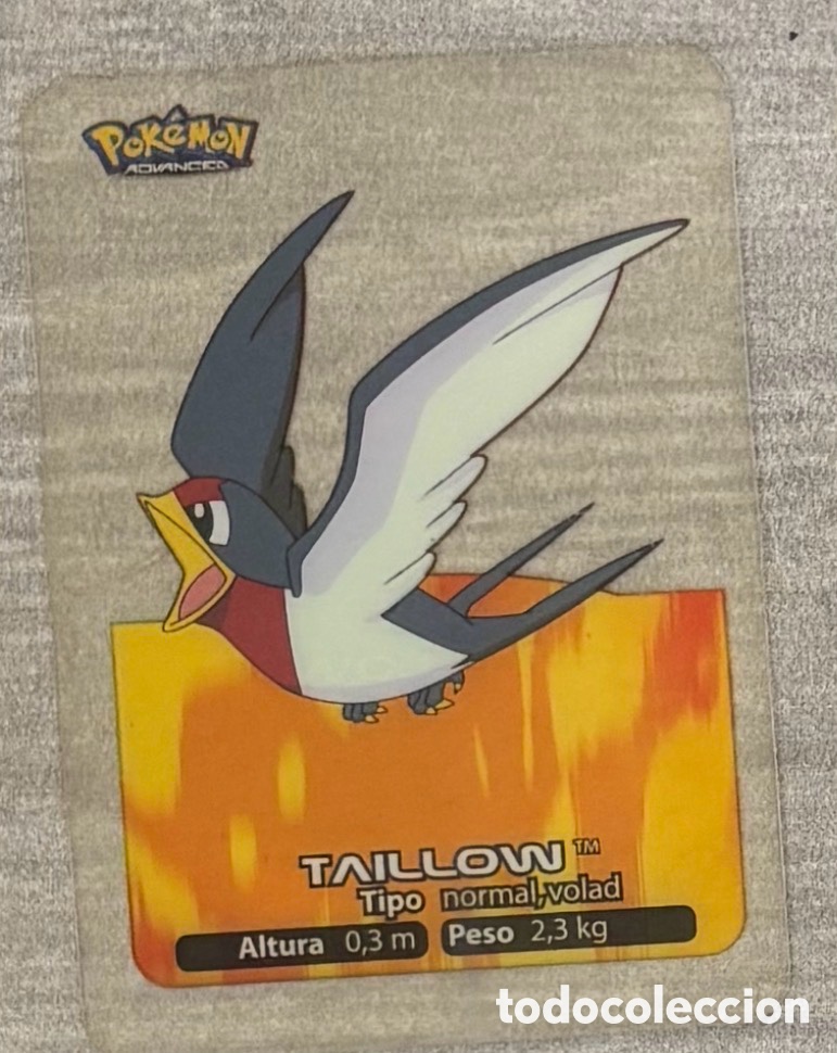 Coleccionismo Cromos antiguos: Carta Lamincards lamin card Pokemon advanced generaci&oacute;n TAILLOW