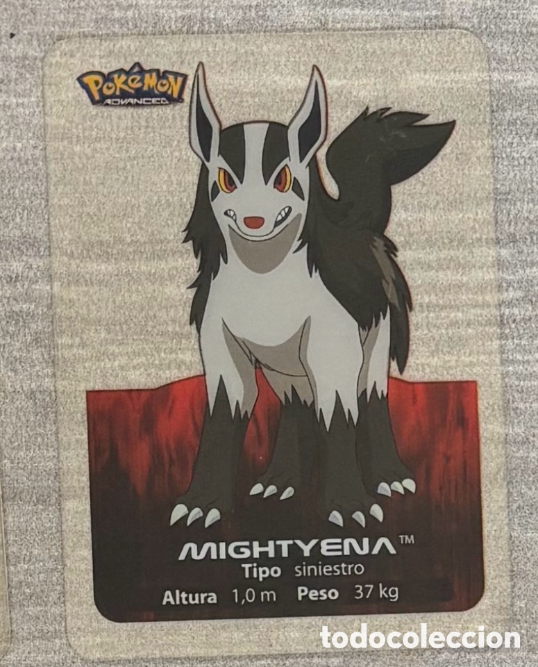 Coleccionismo Cromos antiguos: Carta Lamincards lamin card Pokemon advanced generaci&oacute;n MIGHTYENA