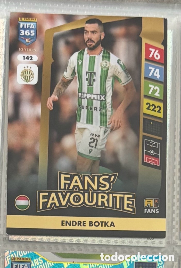 Coleccionismo Cromos antiguos: FANS FAVOURITE ENDRE BOTKA 142 Panini Adrenalyn XL FIFA 365 2025