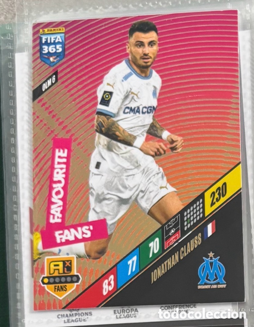 Coleccionismo Cromos antiguos: FANS FAVOURITE 6 JONATHAN CLAUSS OLYMPIQUE MARSELLA Panini FIFA 365 Adrenalyn XL 2024