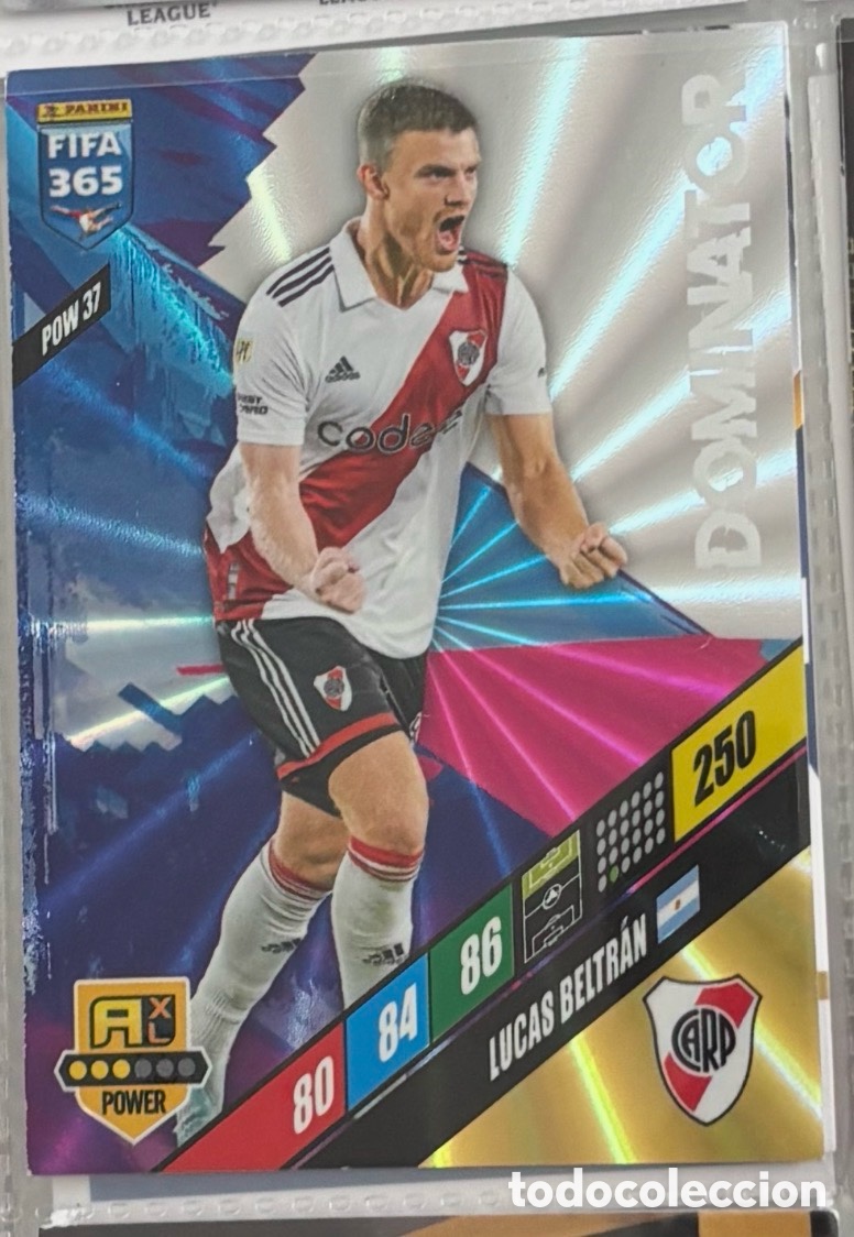 Coleccionismo Cromos antiguos: DOMINATOR 37 LUCAS BELTR&Aacute;N RIVER PLATE Panini FIFA 365 Adrenalyn XL 2024