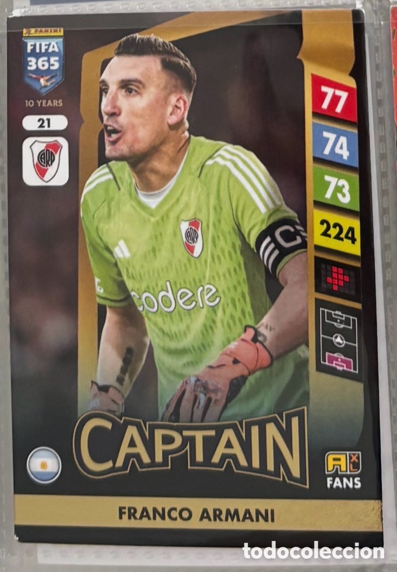 Collectionnisme Cartes &agrave; collectionner anciennes: CAPTAIN 21 FRANCO ARMANI RIVER PLATE Panini Adrenalyn XL FIFA 365 2025