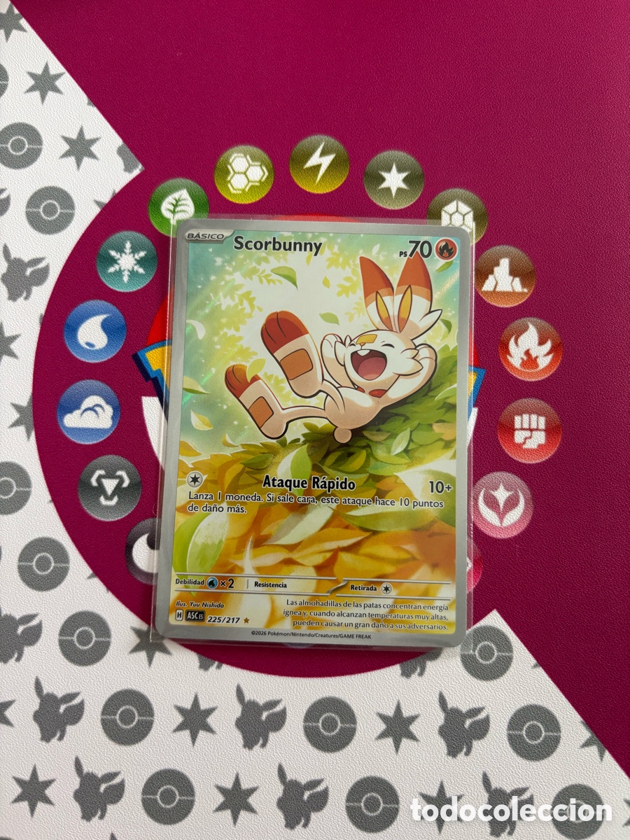 Coleccionismo Cromos antiguos: SCORBUNNY FULL ART CARTA POKEMON TCG