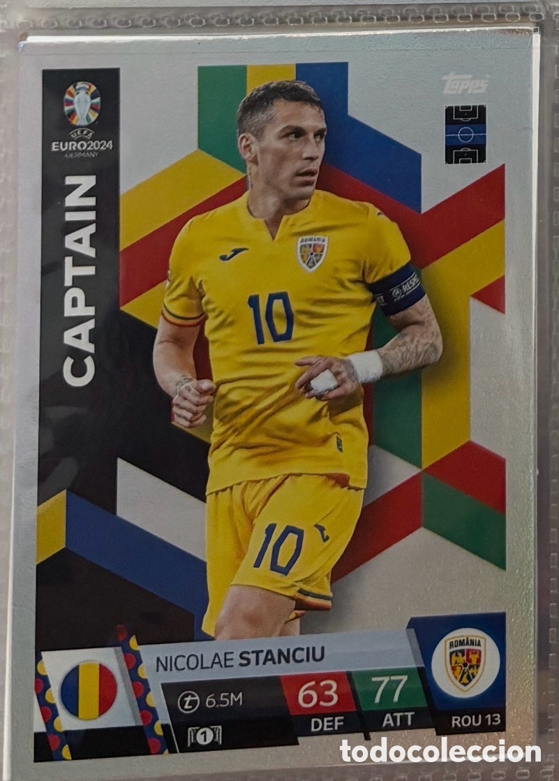 Coleccionismo Cromos antiguos: NICOLAE STANCIU RUMAN&Iacute;A CAPTAIN Topps Euro 2024 Match Attax
