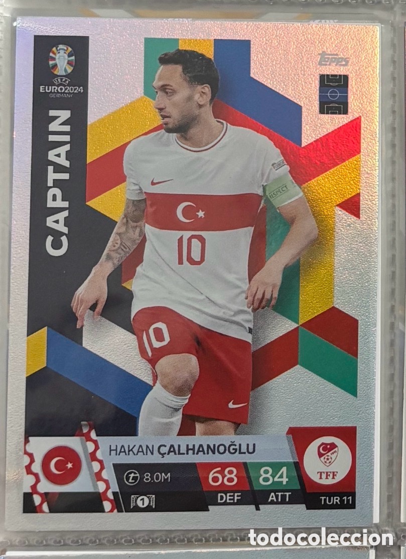 Coleccionismo Cromos antiguos: CALHANOGLU TURQU&Iacute;A CAPTAIN Topps Euro 2024 Match Attax