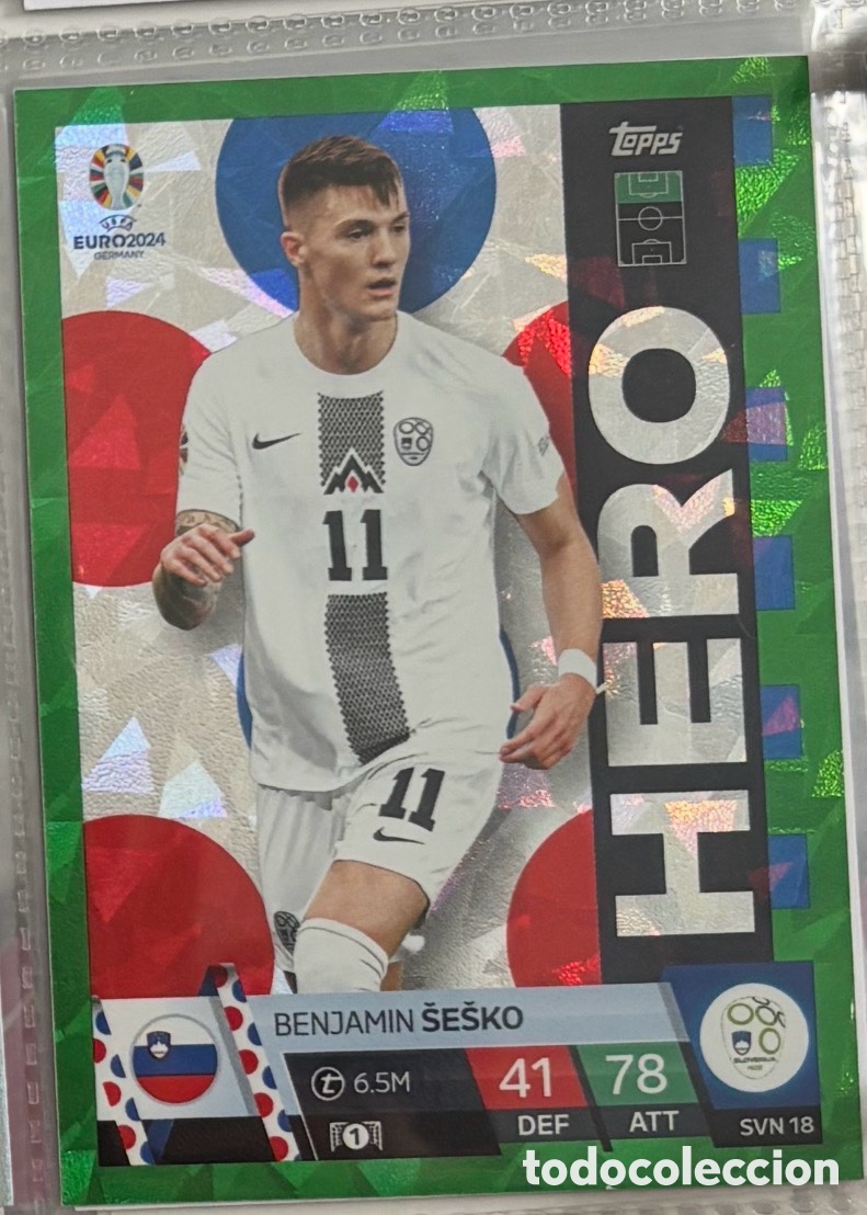 Coleccionismo Cromos antiguos: SESKO ESLOVENIA HERO Topps Euro 2024 Match Attax MARCO VERDE