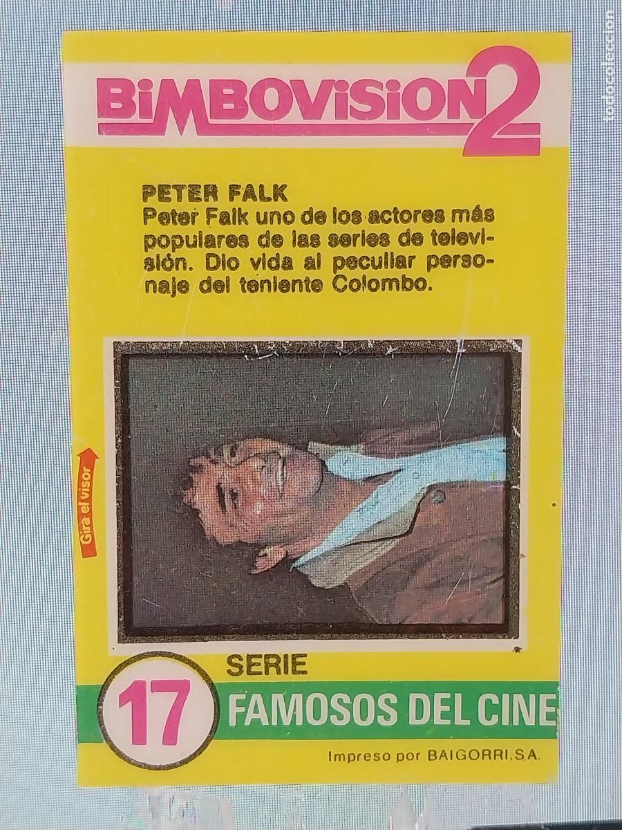 Coleccionismo Cromos antiguos: BIMBO BIMBOVISION 2 CROMO 17 FAMOSOS CINE PETER FALK COLOMBO * ORIGINAL A&Ntilde;OS 70 PROMO PASTELITOS