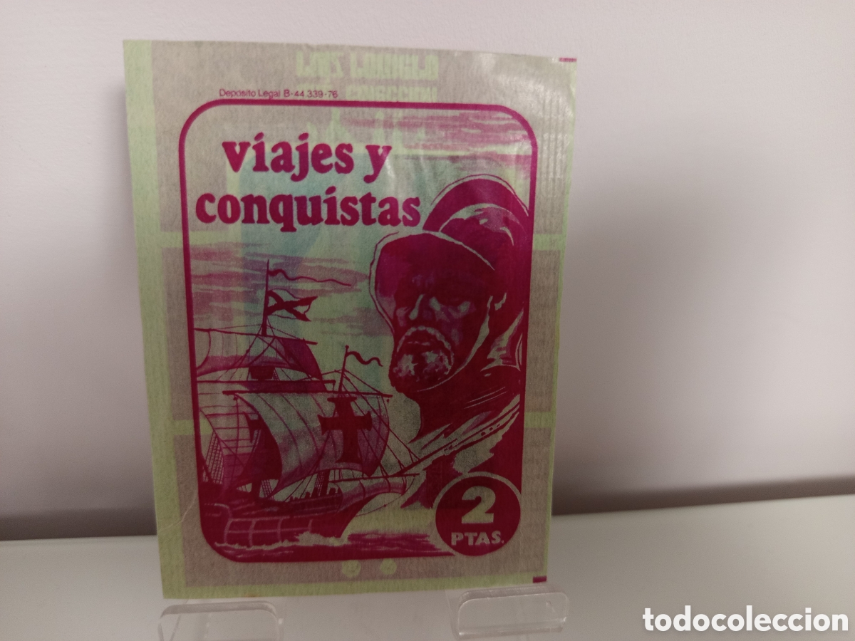 Coleccionismo Cromos antiguos: ❇️ SOBRE CROMOS VIAJES Y CONQUISTAS 2 PTAS COLECCI&Oacute;N RUIZ ROMERO ❇️