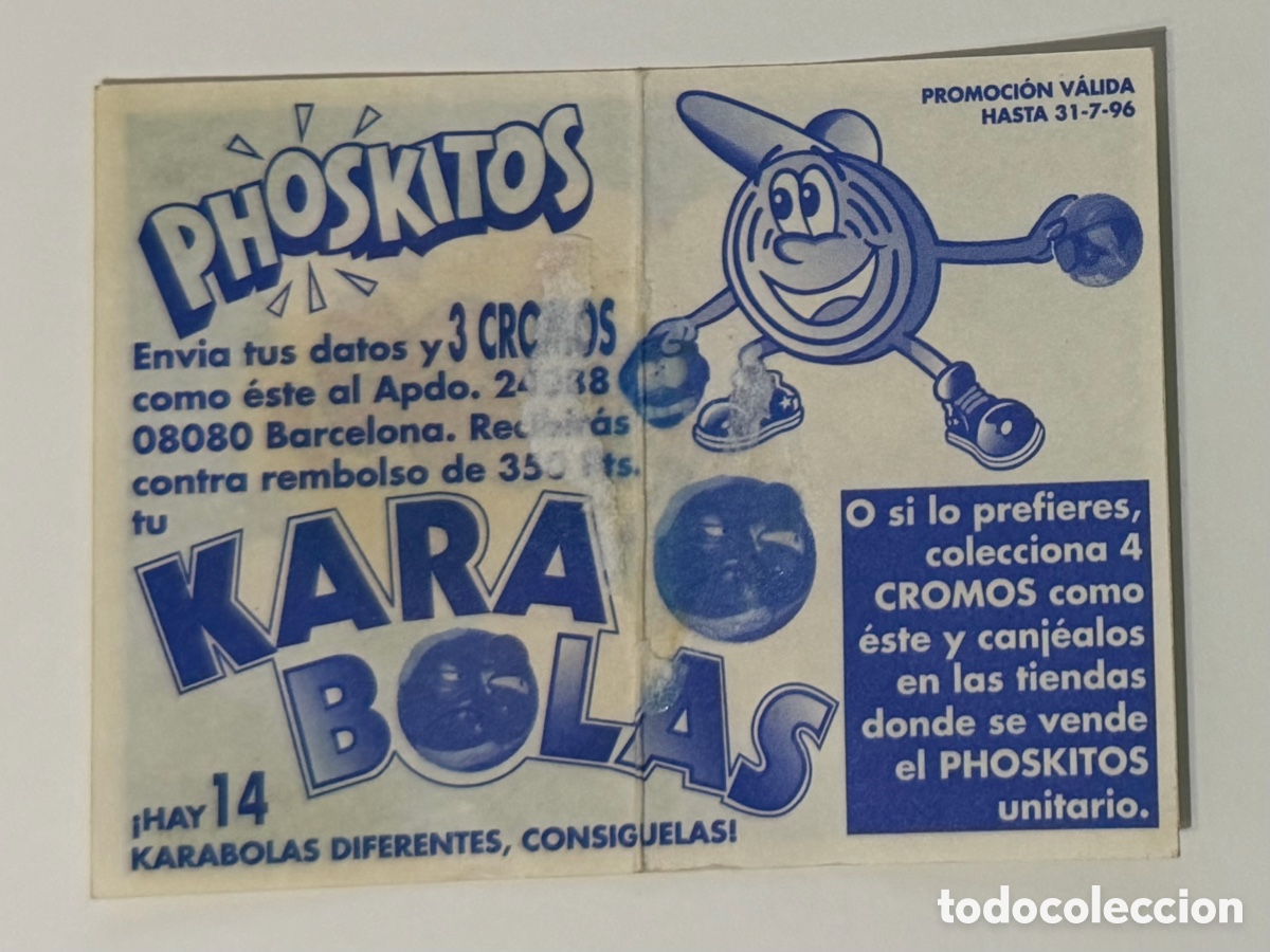 Coleccionismo cromos antiguos: CROMO PHOSKITOS KARABOLAS 1996 - Foto 2