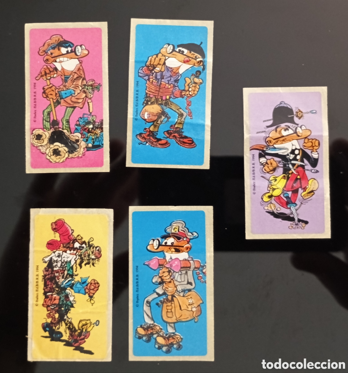 Coleccionismo Cromos antiguos: Lote 5 Pegatinas chicles Ib&aacute;&ntilde;ez 1994 Disfraces de Mortadelo