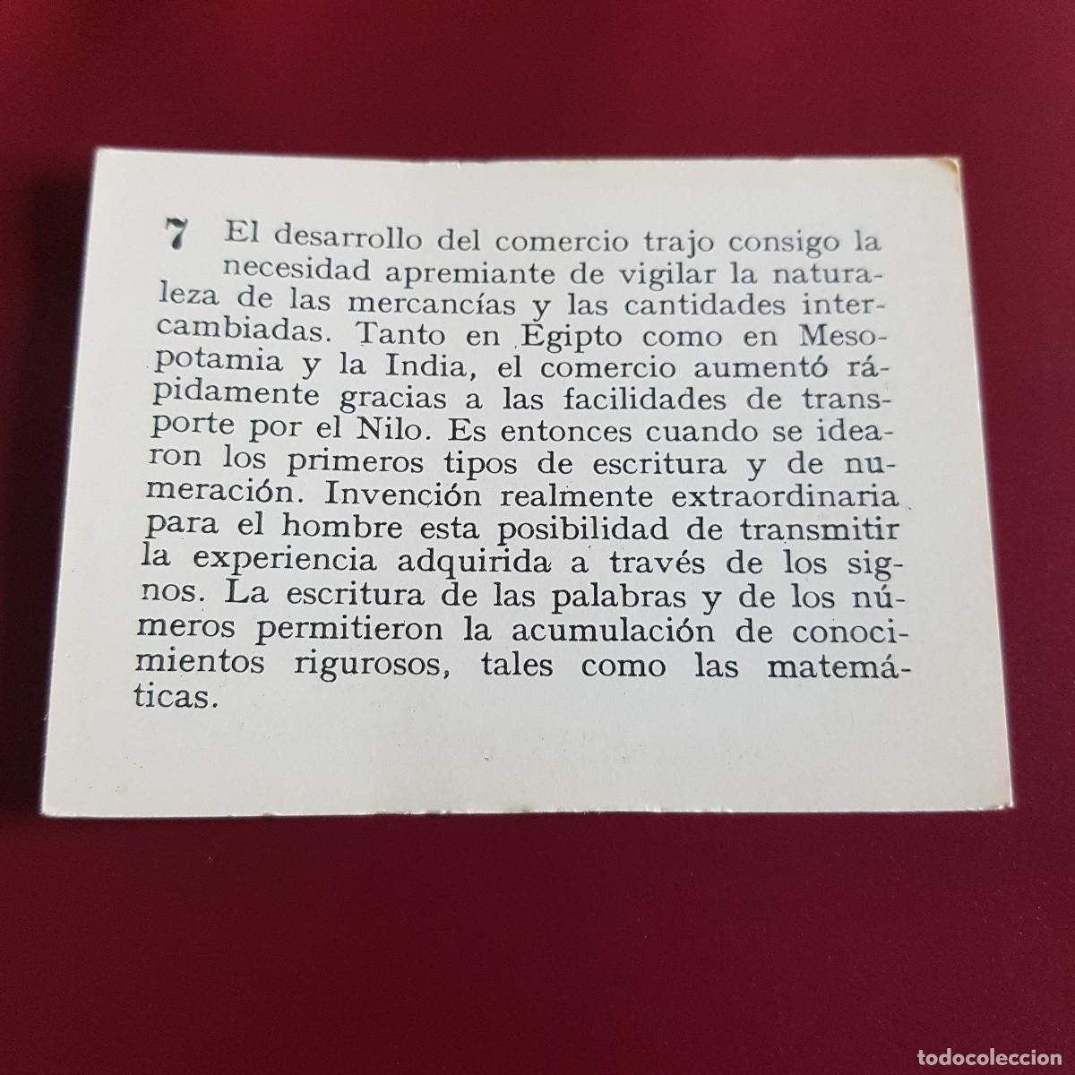 Coleccionismo cromos antiguos: MATEU - HISTORIA DEL PROGRESO HUMANO - 1966 - 66 - 7 - NUNCA PEGADO - Foto 2