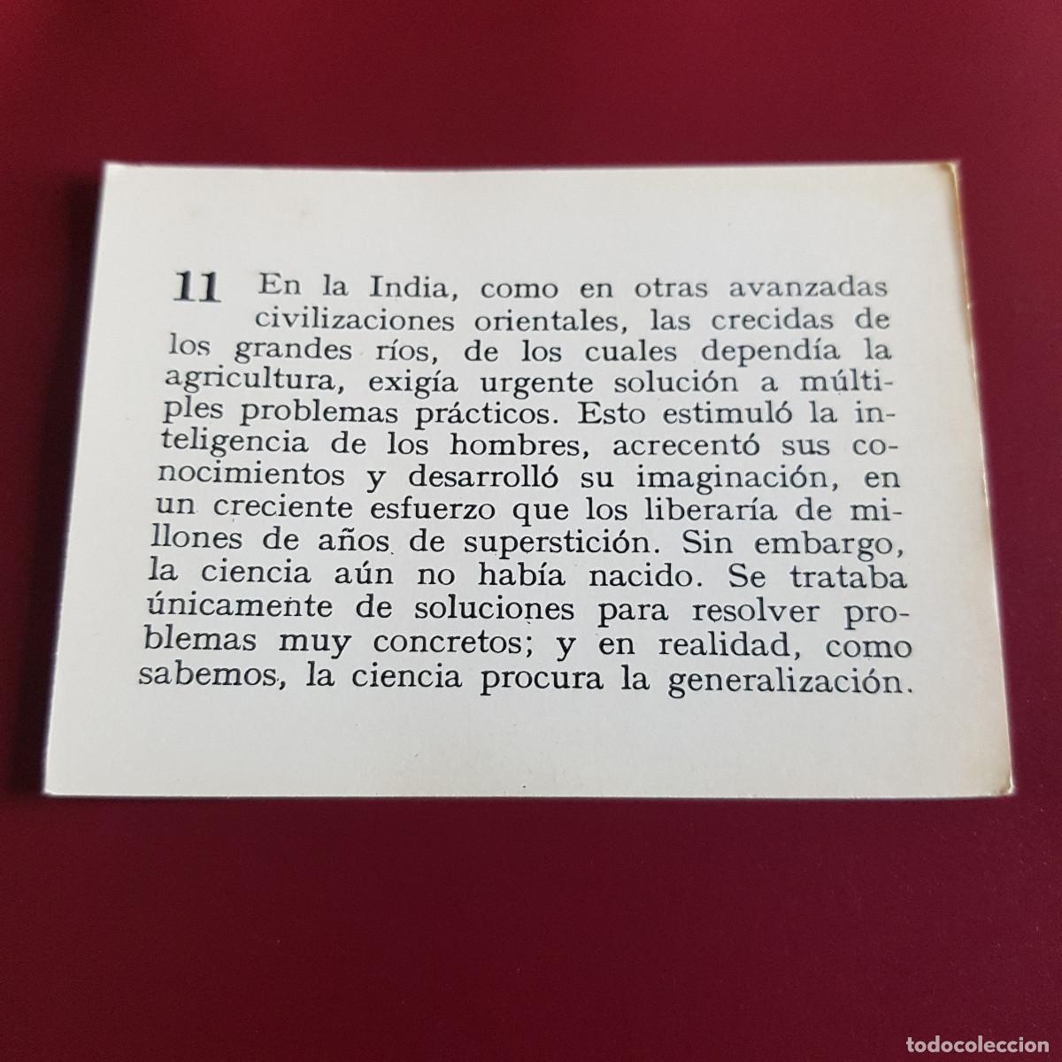 Coleccionismo cromos antiguos: MATEU - HISTORIA DEL PROGRESO HUMANO - 1966 - 66 - 11 - NUNCA PEGADO - Foto 2