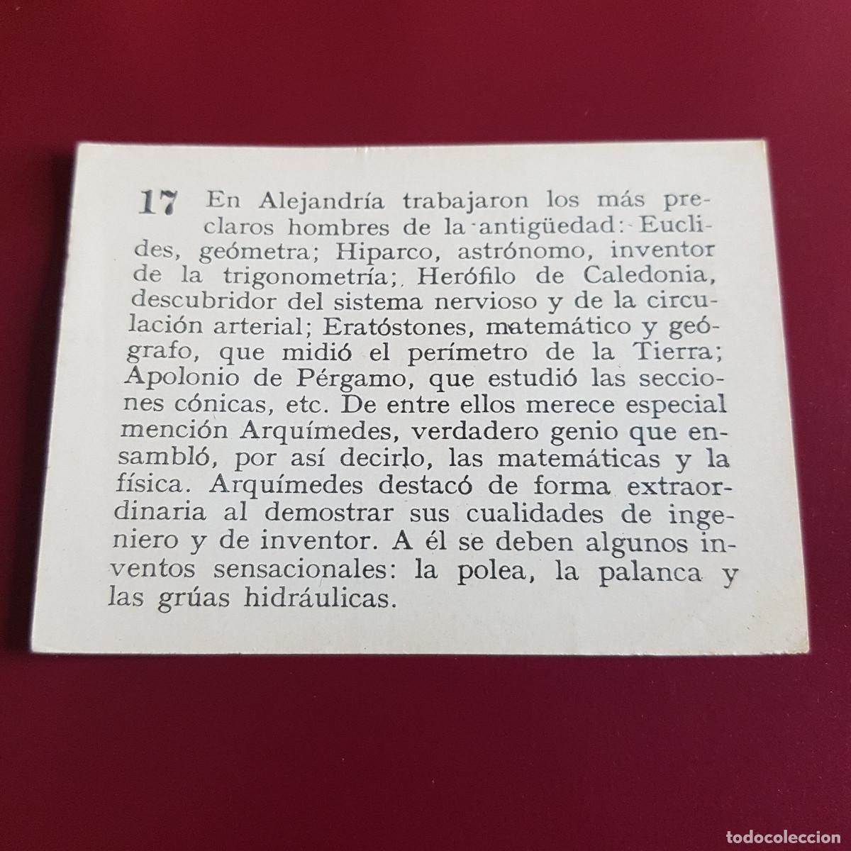 Coleccionismo cromos antiguos: MATEU - HISTORIA DEL PROGRESO HUMANO - 1966 - 66 - 17 - NUNCA PEGADO - Foto 2
