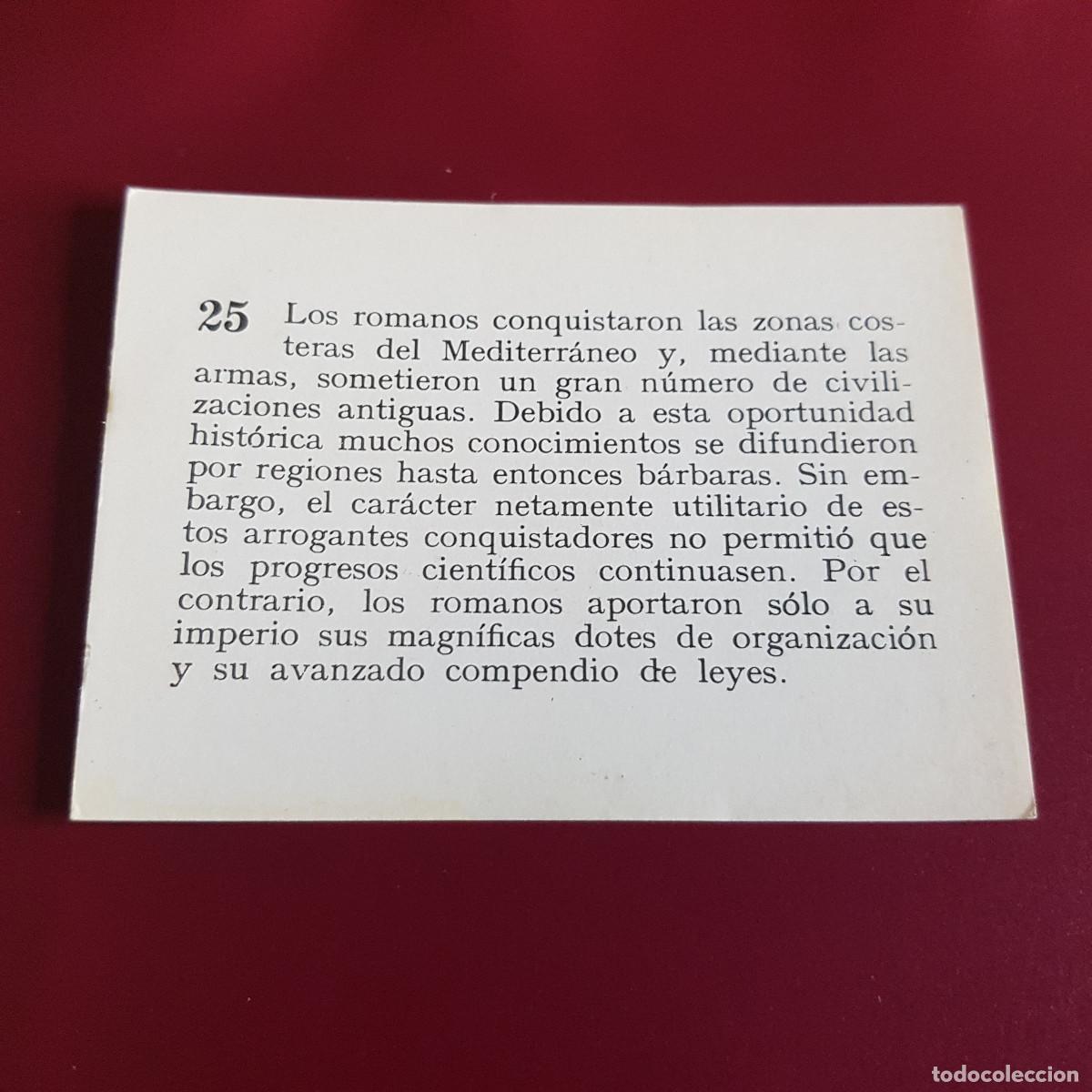 Coleccionismo cromos antiguos: MATEU - HISTORIA DEL PROGRESO HUMANO - 1966 - 66 - 25 - NUNCA PEGADO - Foto 2