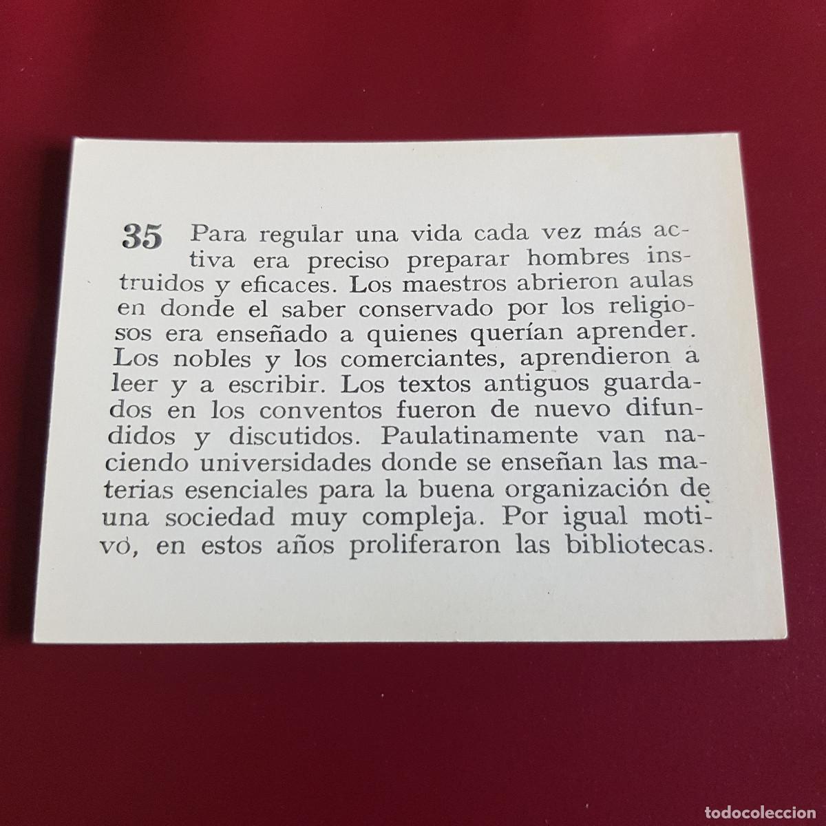 Coleccionismo cromos antiguos: MATEU - HISTORIA DEL PROGRESO HUMANO - 1966 - 66 - 35 - NUNCA PEGADO - Foto 2