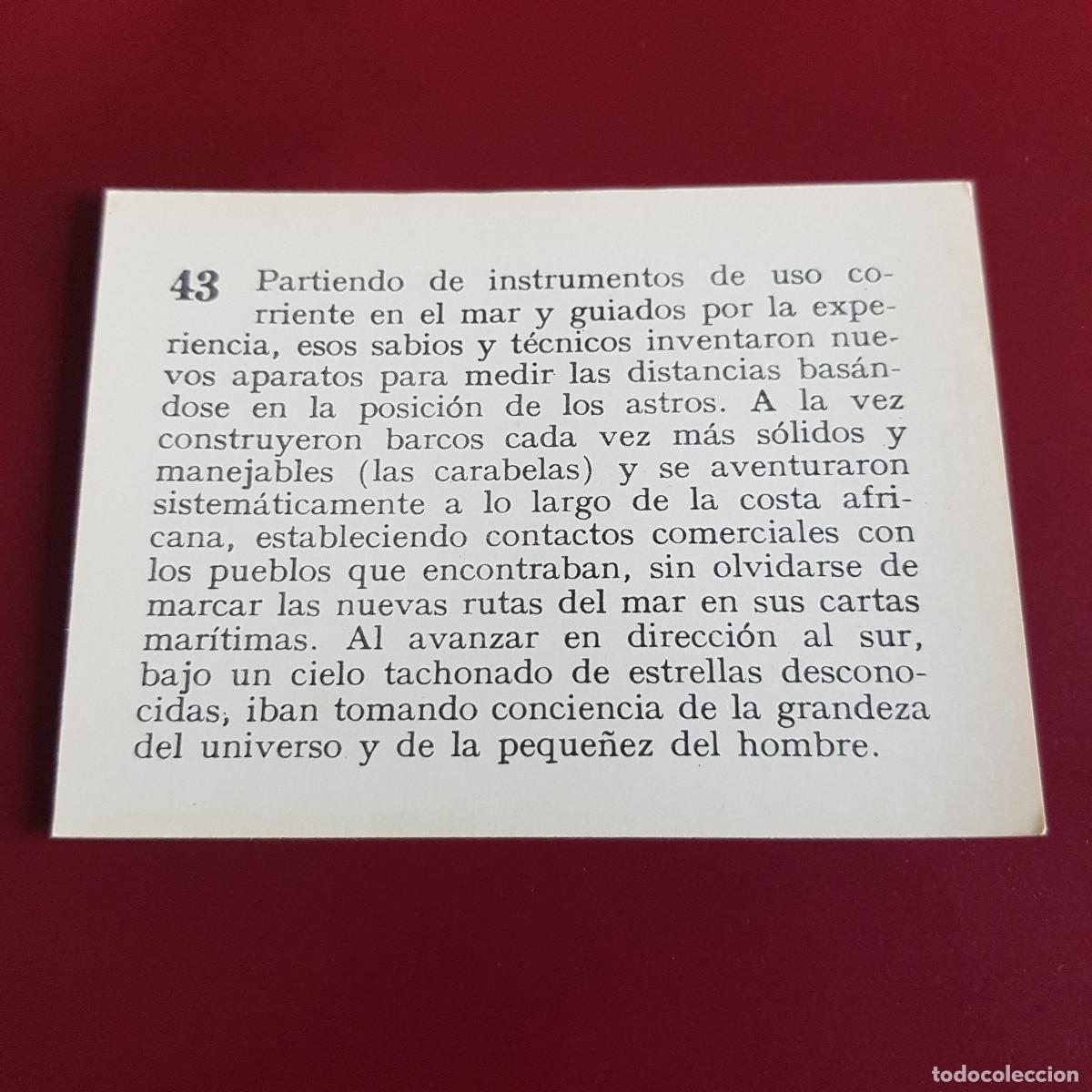 Coleccionismo cromos antiguos: MATEU - HISTORIA DEL PROGRESO HUMANO - 1966 - 66 - 43 - NUNCA PEGADO - Foto 2