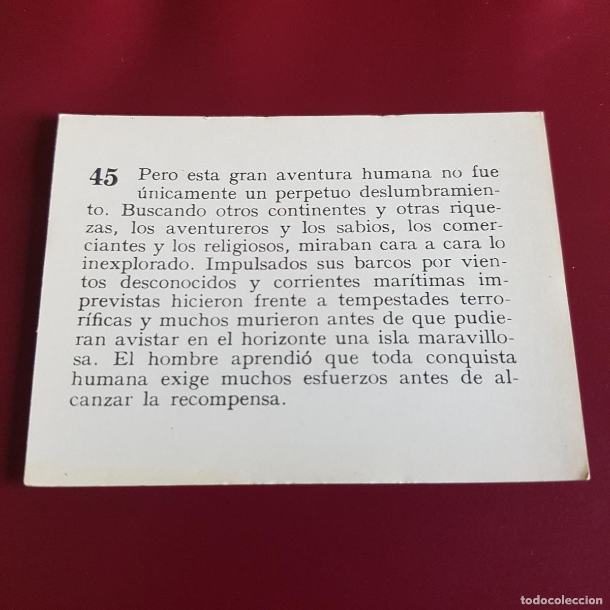 Coleccionismo cromos antiguos: MATEU - HISTORIA DEL PROGRESO HUMANO - 1966 - 66 - 45 - NUNCA PEGADO - Foto 2