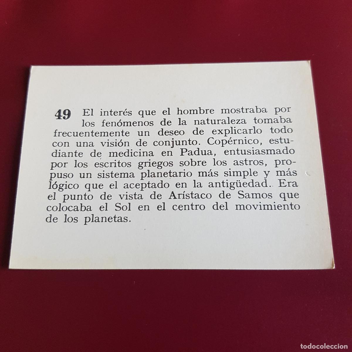 Coleccionismo cromos antiguos: MATEU - HISTORIA DEL PROGRESO HUMANO - 1966 - 66 - 49 - NUNCA PEGADO - Foto 2