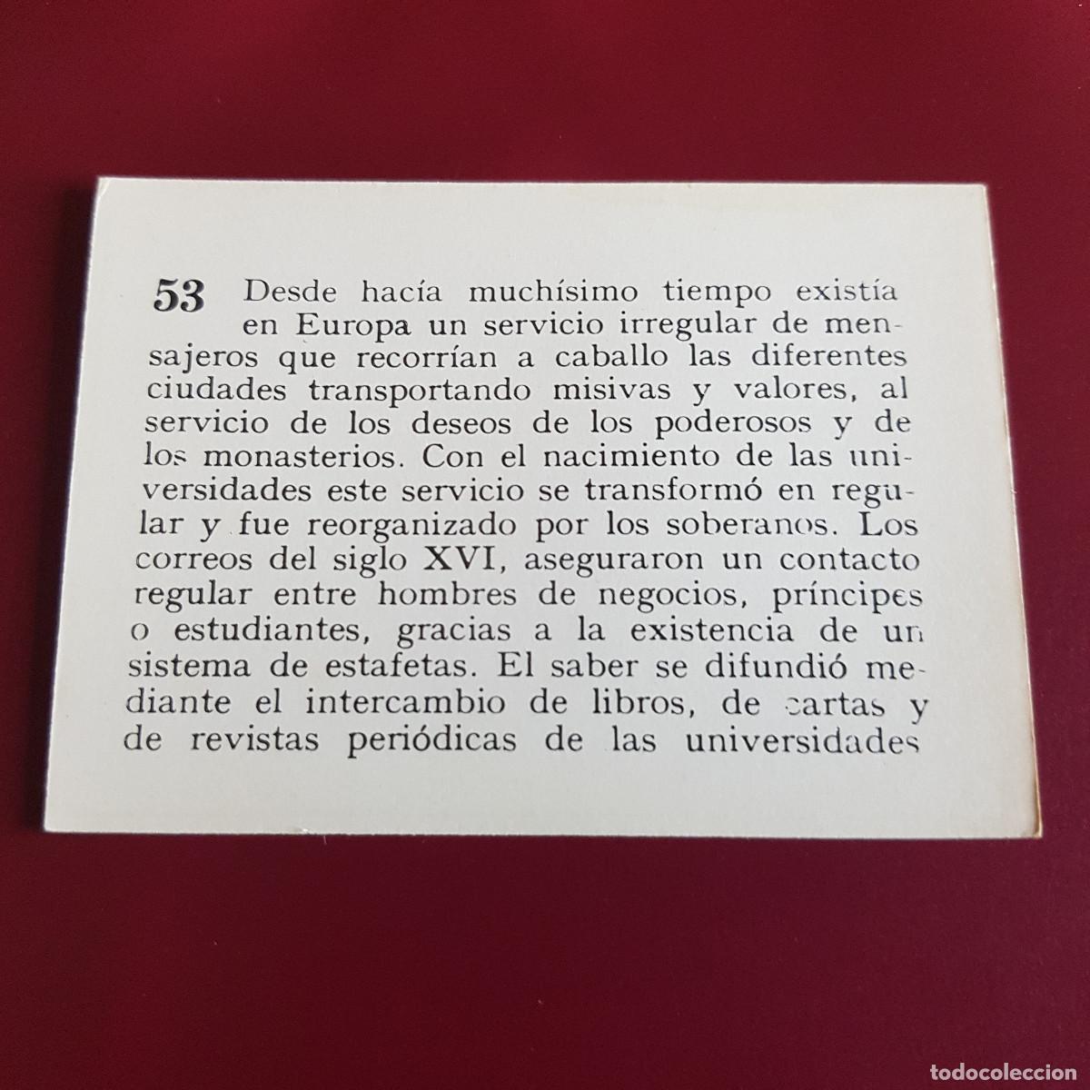 Coleccionismo cromos antiguos: MATEU - HISTORIA DEL PROGRESO HUMANO - 1966 - 66 - 53 - NUNCA PEGADO - Foto 2