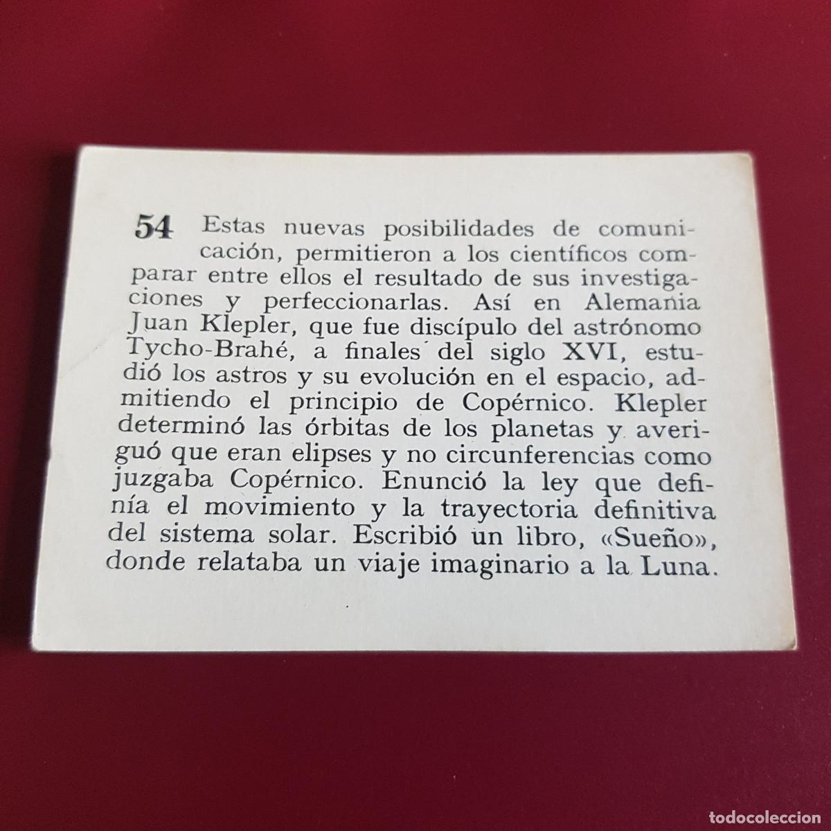 Coleccionismo cromos antiguos: MATEU - HISTORIA DEL PROGRESO HUMANO - 1966 - 66 - 54 - NUNCA PEGADO - Foto 2