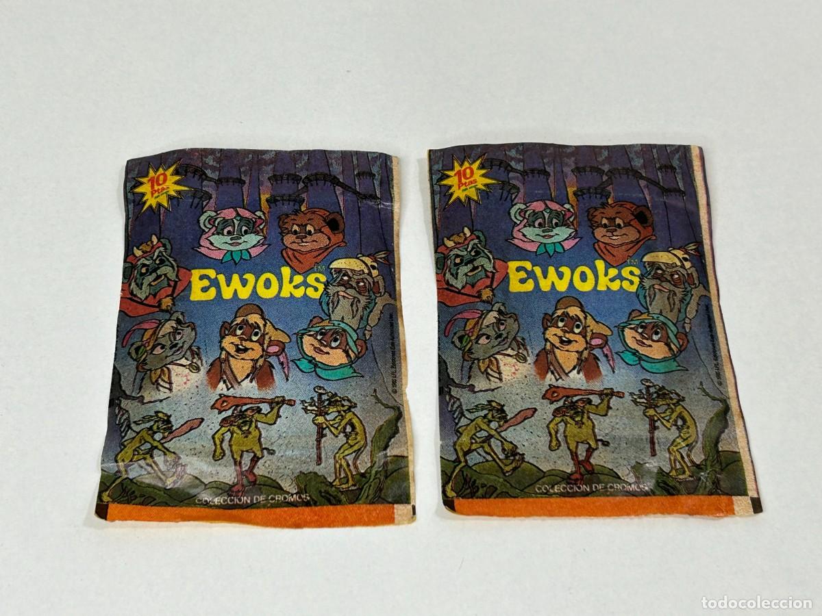 Colecionismo Cromos antigos: DOS SOBRES CROMOS SIN ABRIR EWOKS EDITORIAL ESTE STAR WARS