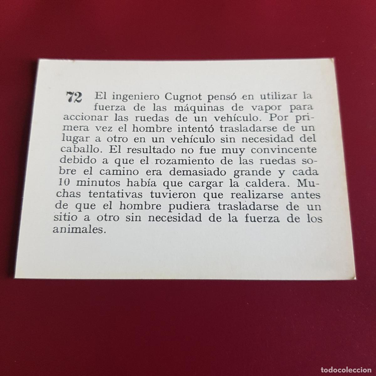Coleccionismo cromos antiguos: MATEU - HISTORIA DEL PROGRESO HUMANO - 1966 - 66 - 72 - NUNCA PEGADO - Foto 2