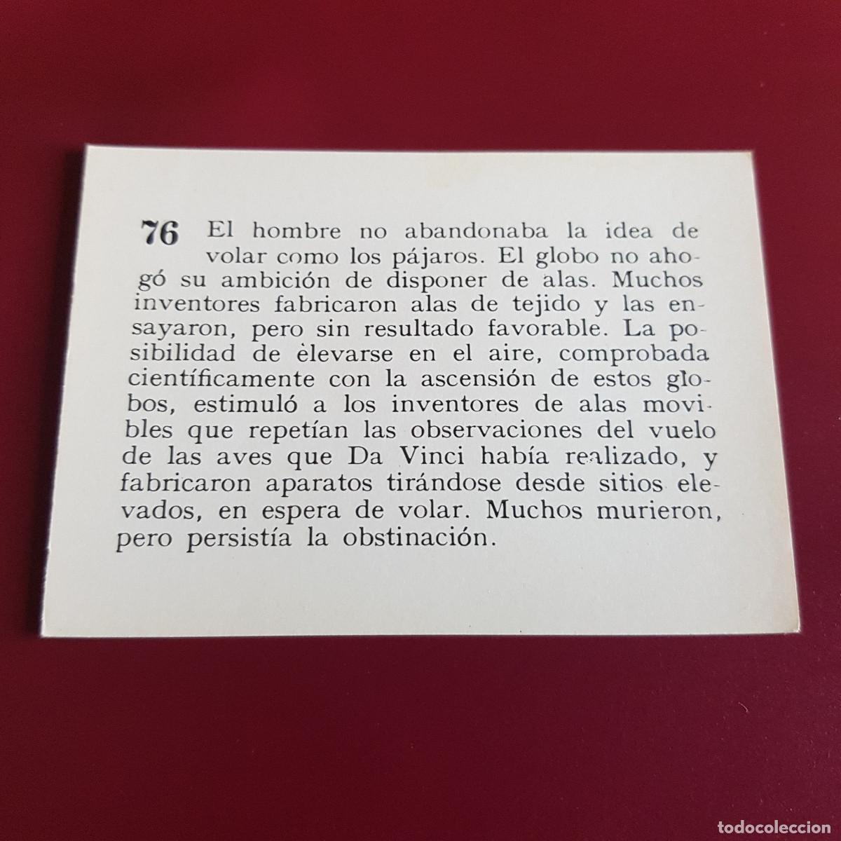 Coleccionismo cromos antiguos: MATEU - HISTORIA DEL PROGRESO HUMANO - 1966 - 66 - 76 - NUNCA PEGADO - Foto 2