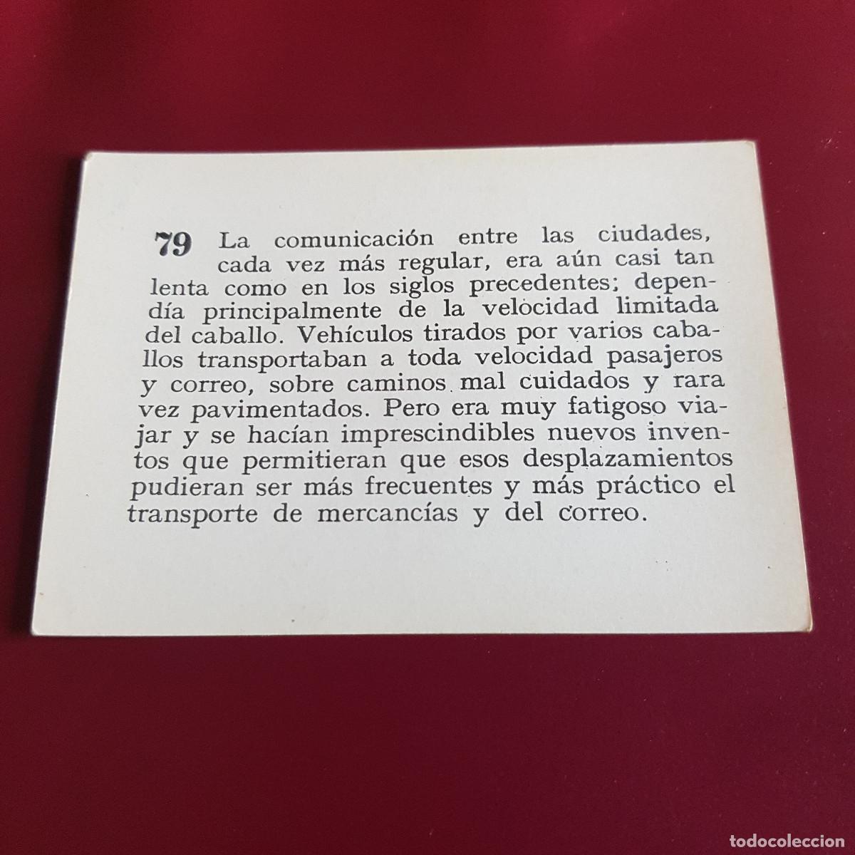 Coleccionismo cromos antiguos: MATEU - HISTORIA DEL PROGRESO HUMANO - 1966 - 66 - 79 - NUNCA PEGADO - Foto 2