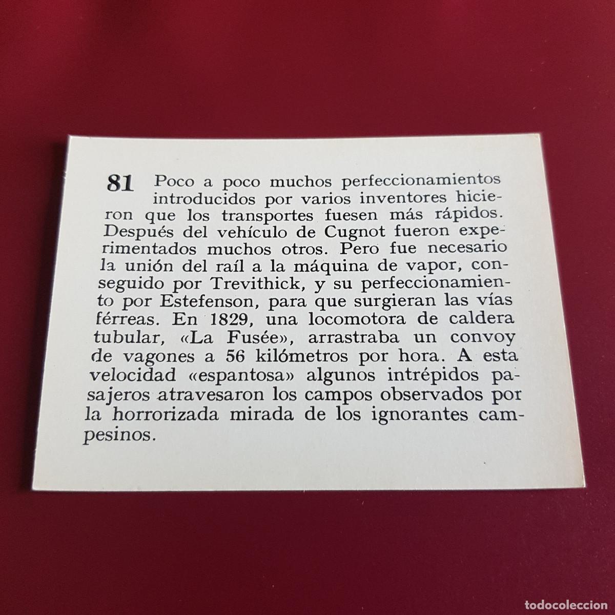 Coleccionismo cromos antiguos: MATEU - HISTORIA DEL PROGRESO HUMANO - 1966 - 66 - 81 - NUNCA PEGADO - Foto 2